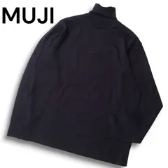 【新品 未使用】 MUJI 無印良品 秋冬 洗える メリノウール★ ハイゲージ 天竺 ニット セーター Sz.L メンズ 紺 ネイビー