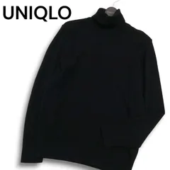 UNIQLO ユニクロ 秋冬 高級!! カシミヤ100%★ タートルネック ニット セーター Sz.M メンズ 黒
