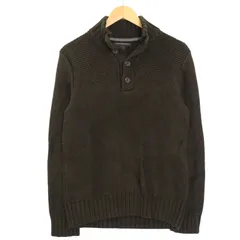 Banana Republic バナナリパブリック 秋冬 切替★ ハーフボタン コットン ニット プルオーバー セーター Sz.M メンズ