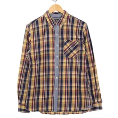 BEAMS HEART ビームス ハート 秋冬 フロント切替★ 長袖 ボタンダウン チェック ネル シャツ Sz.M メンズ