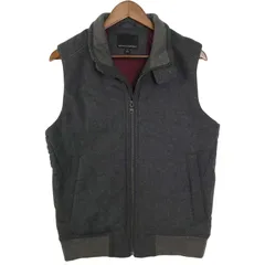 Banana Republic バナナリパブリック 秋冬★ 裏地ボルドー ジップ ウール ベスト Sz.S メンズ 灰 グレー