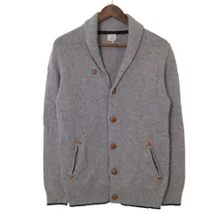 GREEN LABEL RELAXING ユナイテッドアローズ 秋冬 ウール100％★ ショールカラー ニット カーディガン Sz.M メンズ グレー