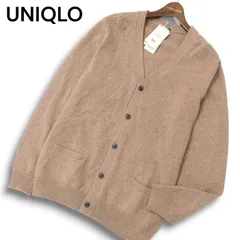 22AW 未使用★ UNIQLO ユニクロ ウール100％ プレミアムラム Vネック ニット カーディガン Sz.XL メンズ 大きいサイズ