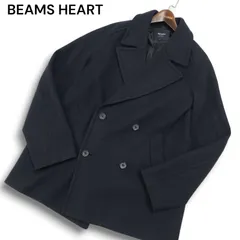 BEAMS HEART ビームス ハート 秋冬★ ウール混 メルトン PコートSz.L メンズ ネイビー