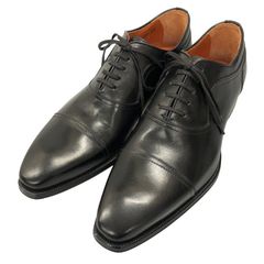 美品 サントーニ 6 25cm ストレートチップ 黒 内羽根 革靴 12日まで