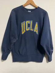 リバースウィーブトリコ刺繍タグ 「UCLA」USA製 チャンピオン ビンテージスウェット ネイビー M