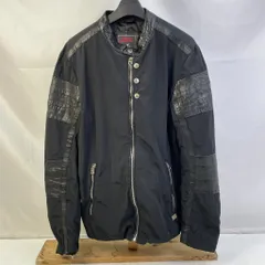 01w-5662 ディーゼル DIESEL  シングルライダースジャケット  ブラック  サイズM  インド製 メンズ  アウター  ポリエステル  【中古品】