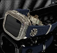 アップルウォッチカバーケース　Apple Watchラバーバンドベルト　アラベスク　フッ素ラバー　コンチョ付き 230