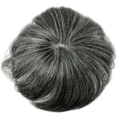 Luce brillare ヘアピース 人毛 部分ウィッグ かつら 男性 女性 カツラ トップウィッグ メンズ レディース つむじ 頭頂部 トップピース ポイントピース 薄毛 脱毛 人毛100% 部分カツラ ショート トップカバー つむじにヘアプ [黒8白2]