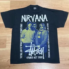 未着用美品 STUSSY Tシャツ Nirvana ニルヴァーナ Kirt Cobain カート・コバーン nirvana ステューシー stussy シングルステッチ