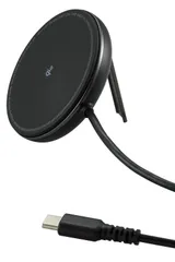 エレコム Qi2 充電器 15W マグネット吸着 ワイヤレス 2Way 卓上/スタンド ケーブル一体型 1m 【Magsafeに対応したiPhone 15/14/13 対応】 ブラック W-MA06BK [ブラック] [1)単体]