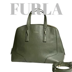 フルラ レザー ダークグリーン　深緑 レディース ハンドバッグ ショルダーバッグ