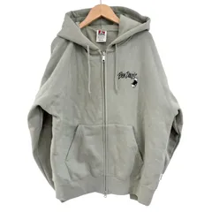 Z1611  BEN DAVIS  ベンデイビス　バックプリント　ジップアップパーカー　裏起毛　グリーングレー　メンズ　Mサイズ　オーバーサイズ
