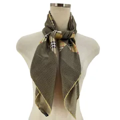 バーバリーズ BURBERRYS イタリア製 シルク 100 ノバチェック スカーフ レディース 表記無 