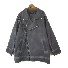 ジーナシス JEANASIS カコウ BIG ライダース ジャケット ベスト 2Way ダブルジップ F グレーのサムネイル