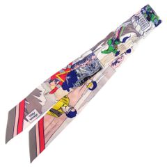 美品 エルメス ツイリー シルクスカーフ ズアヴ ドラゴン オレンジ