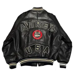 希少【AVIREX アヴィレックス】VINTAGE ロゴ レザー/スタジャン/ジャケット ブルゾン/フライトジャケット