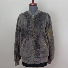 Champion　LARGE サイズ　フリースジャケット　ボア　フルジップアップ　グレー　MA-1　チャンピオン