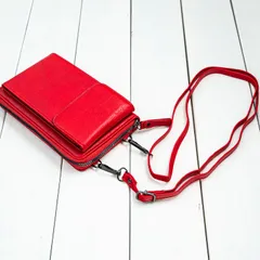 スマホショルダー 財布付き スマホポーチ ポシェット ショルダーバッグ サコッシュ レディース メンズ 本革風 縦型 スマホケース 大容量（レッド）【アウトレット品】