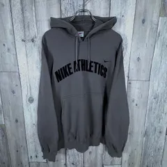 OLD NIKE 90s 銀タグ ナイキ NIKE ATHLETICS ワッペン グレージュ スウェット スエット パーカー メンズ L サイズ