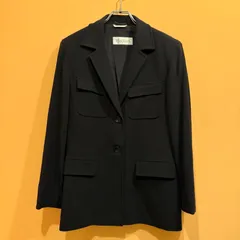 イタリア製 Max Mara テーラードジャケット フラップポケット シングル ブラック サイズ44【送料込み】