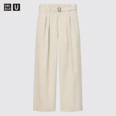 UNIQLO U ベルト付きタックワイドパンツ 55サイズ