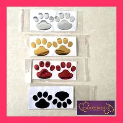 【スタッフおすすめ！】moonwood 足跡シール ステッカーシール 車 防水 肉球 シール ４色 12枚 ぷっくりタイプ かわいい メタリック