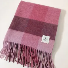 ランバンオンブルー カシミヤストール/マフラー ブロックチェック 美品
