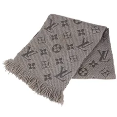 ルイ・ヴィトン Louis Vuitton エシャルプ ロゴマニア モノグラム マフラー ウール シルク グリペルル (グレー) レディース 【中古】