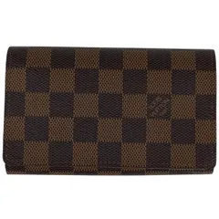 ルイ・ヴィトン Louis Vuitton ポルトフォイユ トレゾール 二つ折り財布 ダミエ ブラウン N61736 レディース 【中古】