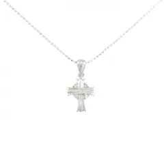 K18WG クロス ダイヤモンド ネックレス 0.09CT