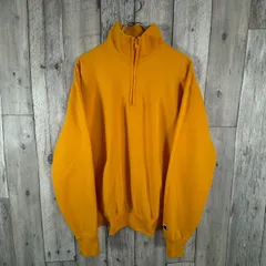OLD Champion ECO FLEECE 90s チャンピオン エコ フリース スタンドネック ハイネック ハーフジップ 無地 裏起毛 スウェット スエット トレーナー メンズ L サイズ