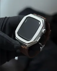 工具不要　最新　46mm 45mm 44mm  アップルウォッチ　カスタム　カバー　ケース　メタル　ラバーバンド　ベルト　スクリューレス　352