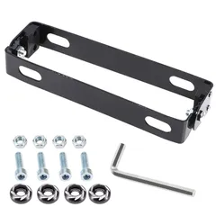 【数量限定】ナンバーステー 180°角度調整 汎用 簡単取付 原付 ステンレス製 ブラケット 含ネジとレンチが ナンバープレート バイク用 (ブラック) DFsucces