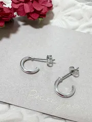 シンプル　フープ　ピアス　日本製　ニッケルフリーコーティング　アレルギー対応　小ぶり　つけっぱなし