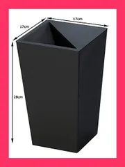 【スタッフおすすめ！】新輝合成(Shinki Gosei) トンボ ユニード カクス ゴミ箱 ゴミを見せない 5.5リットル ブラック 幅17*奥行17*高さ28cm 蓋付き S-28 日本製