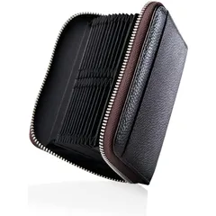 [NEESE] クレジットカードケース カード入れ じゃばら 大容量 コインケース メンズ レディース (最大28枚カード収納, ダークブラウン) 1