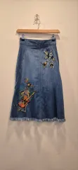 ザディグアンドヴォルテール 刺繍 デニムスカート