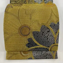 袋帯 秀品 桜 金糸 箔 金色 六通 正絹 【中古】