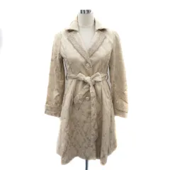 アクシーズファム axes femme トレンチコート スプリングコート ロング丈 刺繡 ウエストリボン付き M ベージュ /YK1