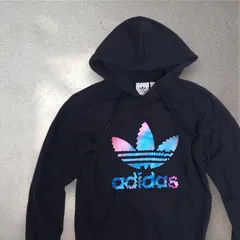 【個性が光る★!!】adidas アディダス ロゴスウェットパーカー プルオーバー XS ブラック