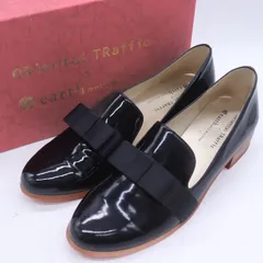オリエンタルトラフィック ローファーパンプス 大きいサイズ エナメル リボン 靴 レディース 42サイズ ブラック ORiental Traffic 【中古】