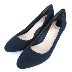 ランダ パンプス アーモンドトゥ シューズ 靴 レディース 22.5サイズ ネイビー RANDA 【中古】