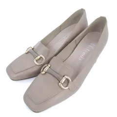 アルテミス バイ ダイアナ ビットヒールローファー パンプス スクエアトゥ 靴 日本製 レディース 22サイズ ベージュ DIANA 【中古】