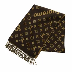 SUPREME マフラー 黒/白 ロゴ入り SUPREME マフラー 黒/白 ロゴ入り