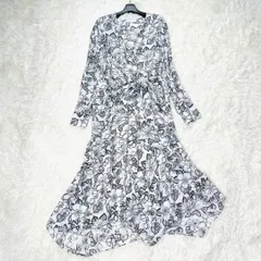 美品 christian wijnants クリスチャン ワイナイツ フラワープリント ロングワンピース ベルトリボン アシンメトリー フラワープリント 花柄 FREE