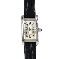 最終値下げ　Cartier 純正　タンクアメリカン リザード　替えベルト 尾錠付 Cartier】カルティエタンクアメリカン SM 18KWG 純正18KWG尾錠付き