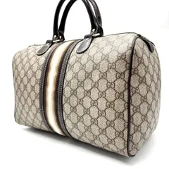 ✨良品✨ GUCCI グッチ GG柄 PVC ハンドバッグ ミニボストン ブラウン 茶 レディース メンズ ユニセックス 男女兼用 ヴィンテージ vintage