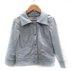 ユマコシノ YUMA KOSHINO ステンカラージャケット ノーカラージャケット 2WAY ミドル丈 七分袖 38 M ライトブルー 水色 /SM38