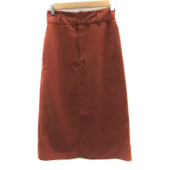 ナノユニバース nano universe BASE フレアスカート ロング丈 36 S 茶 ブラウン /SM11 ■MO